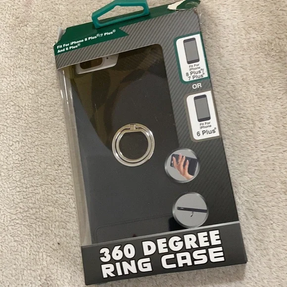 360°Ring Case iPhone 8 Plus, 7 Plus & 6 Plus Black - Picture 2 of 6